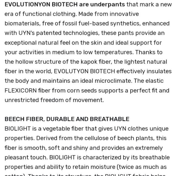 UYN Evolutyon Biotech Thermal Underwear pants Black Active size S - Picture 10 of 10